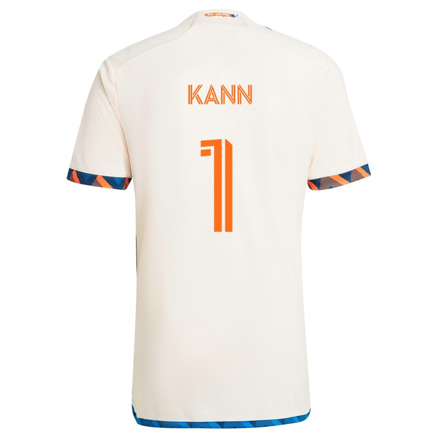 Kids Football Alec Kann #1 White Orange Away Jersey 2024/25 T-Shirt Uk