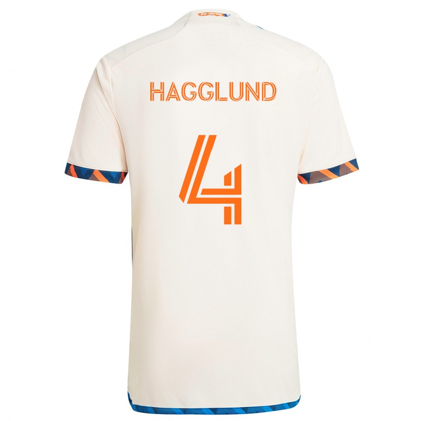 Kids Football Nick Hagglund #4 White Orange Away Jersey 2024/25 T-Shirt Uk