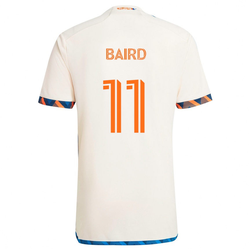 Kids Football Corey Baird #11 White Orange Away Jersey 2024/25 T-Shirt Uk