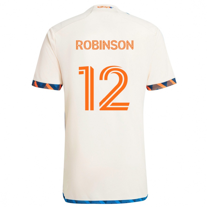 Kids Football Miles Robinson #12 White Orange Away Jersey 2024/25 T-Shirt Uk