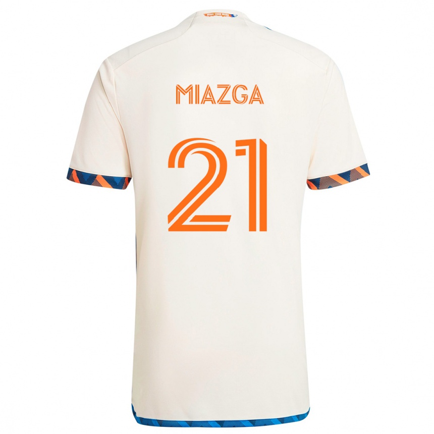 Kids Football Matt Miazga #21 White Orange Away Jersey 2024/25 T-Shirt Uk