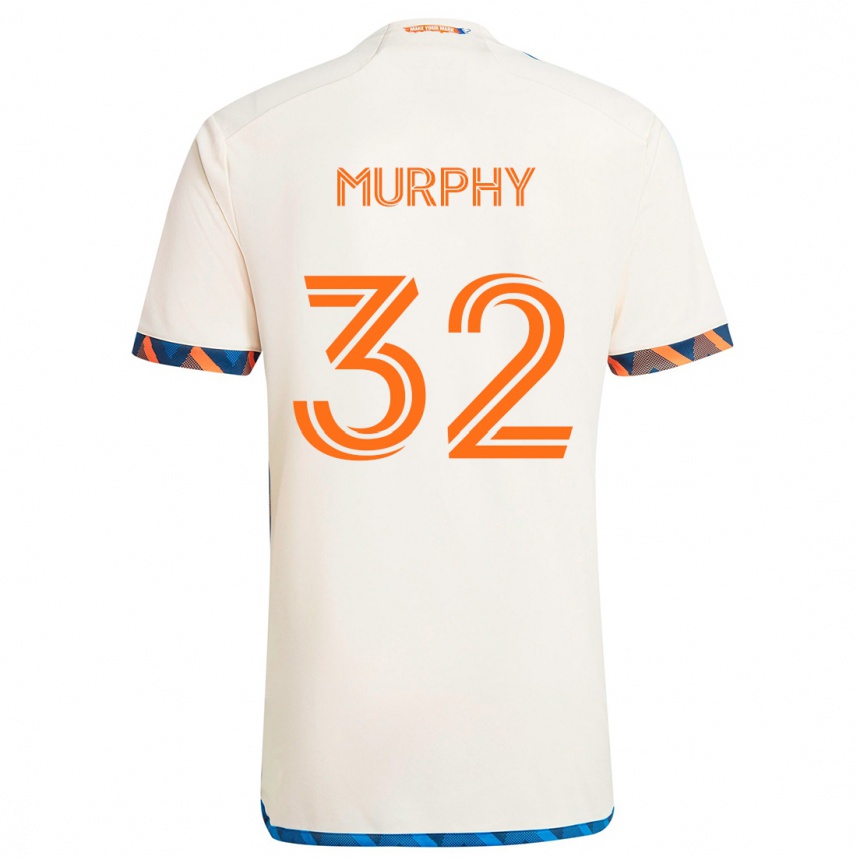 Kids Football Ian Murphy #32 White Orange Away Jersey 2024/25 T-Shirt Uk