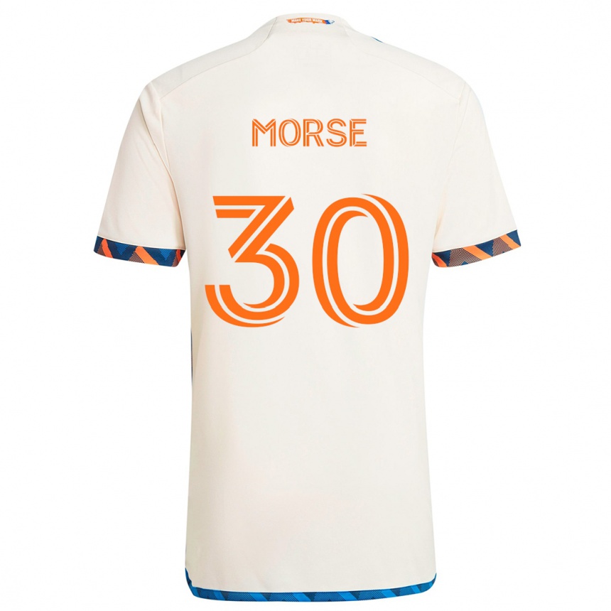 Kids Football Hunter Morse #30 White Orange Away Jersey 2024/25 T-Shirt Uk