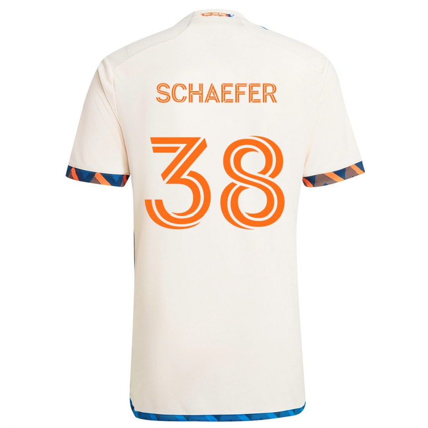 Kids Football Brian Schaefer #38 White Orange Away Jersey 2024/25 T-Shirt Uk