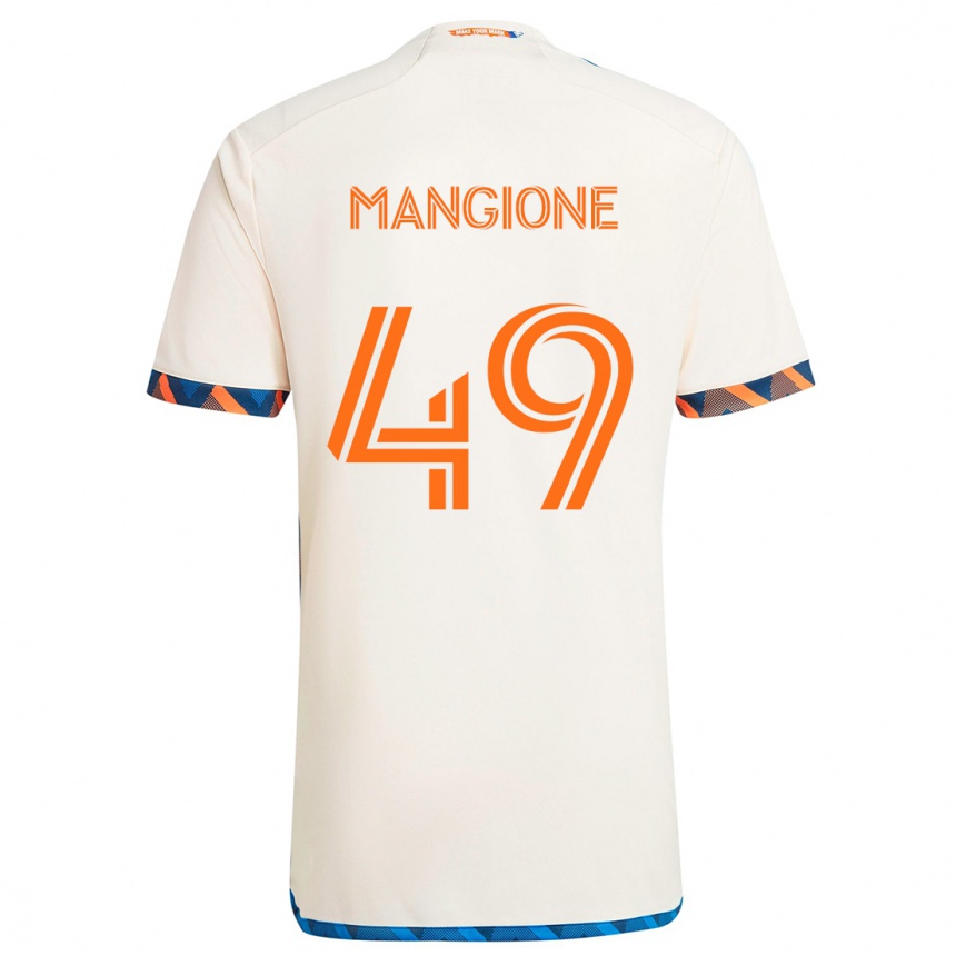 Kids Football Peter Mangione #49 White Orange Away Jersey 2024/25 T-Shirt Uk