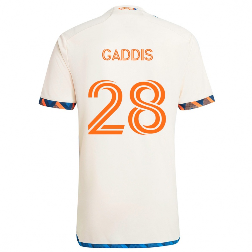 Kids Football Raymon Gaddis #28 White Orange Away Jersey 2024/25 T-Shirt Uk