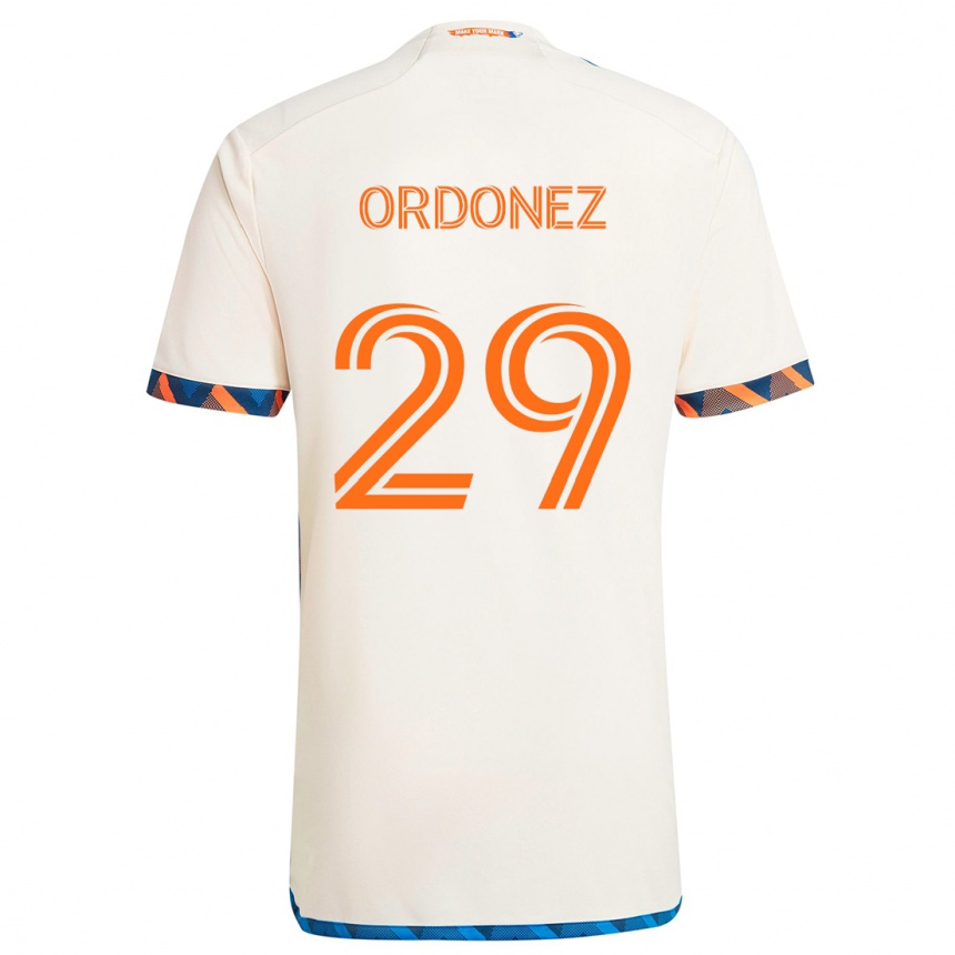 Kids Football Arquímides Ordóñez #29 White Orange Away Jersey 2024/25 T-Shirt Uk