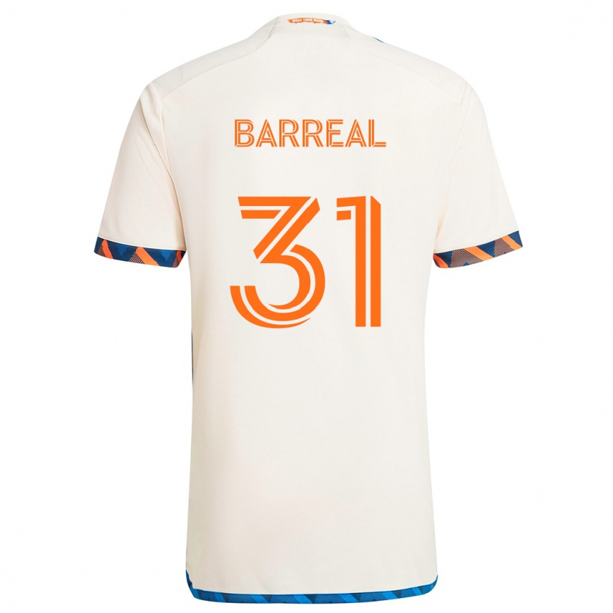 Kids Football Álvaro Barreal #31 White Orange Away Jersey 2024/25 T-Shirt Uk