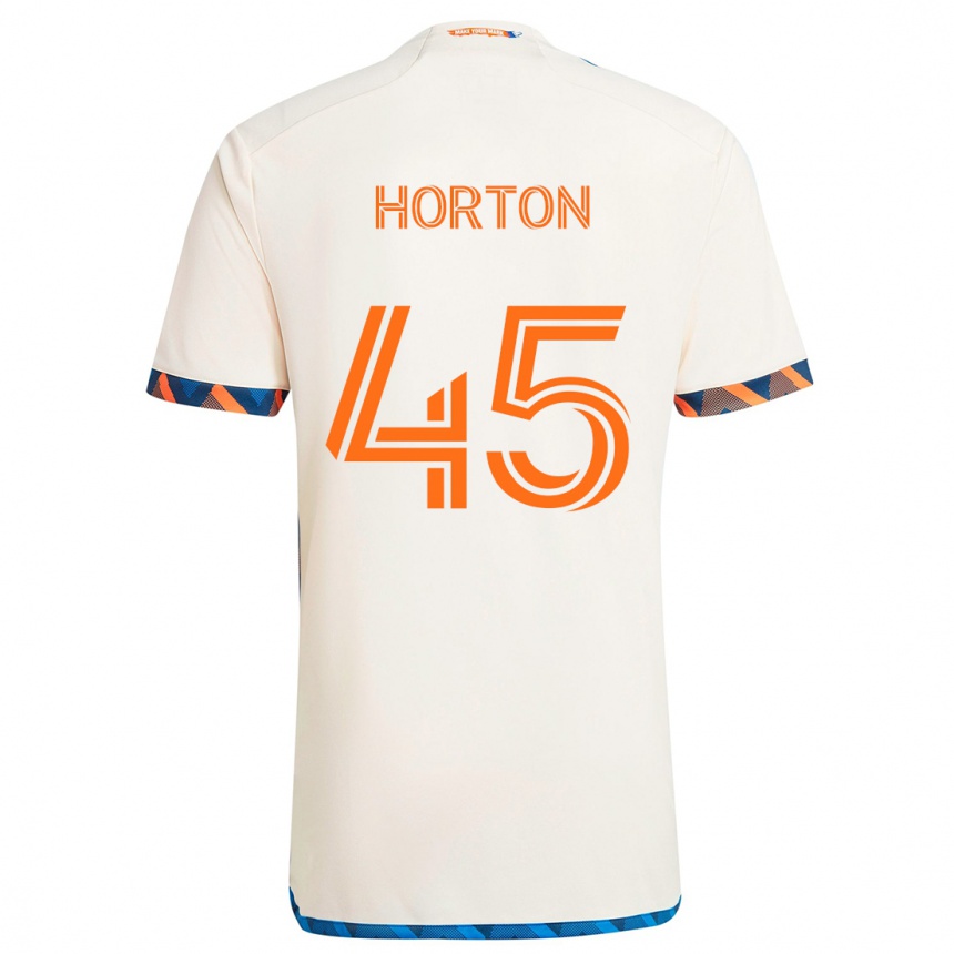 Kids Football Philip Horton #45 White Orange Away Jersey 2024/25 T-Shirt Uk