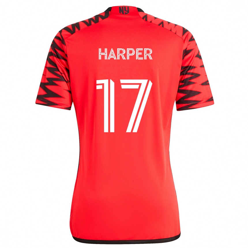 Kids Football Cameron Harper #17 Red Black White Away Jersey 2024/25 T-Shirt Uk