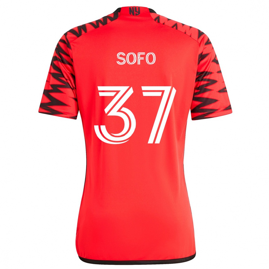 Kids Football Mohammed Sofo #37 Red Black White Away Jersey 2024/25 T-Shirt Uk