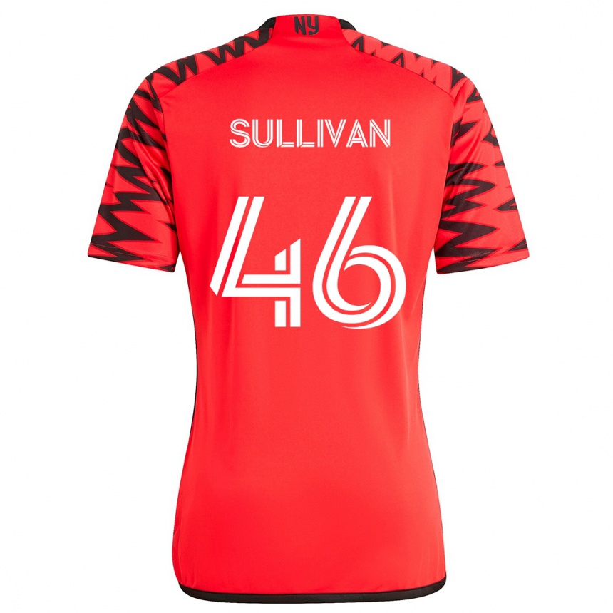 Kids Football Dylan Sullivan #46 Red Black White Away Jersey 2024/25 T-Shirt Uk