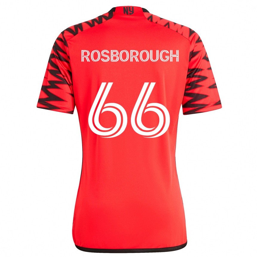 Kids Football Tanner Rosborough #66 Red Black White Away Jersey 2024/25 T-Shirt Uk