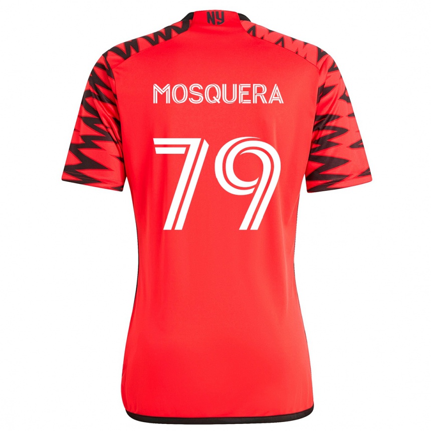 Kids Football Rafael Mosquera #79 Red Black White Away Jersey 2024/25 T-Shirt Uk