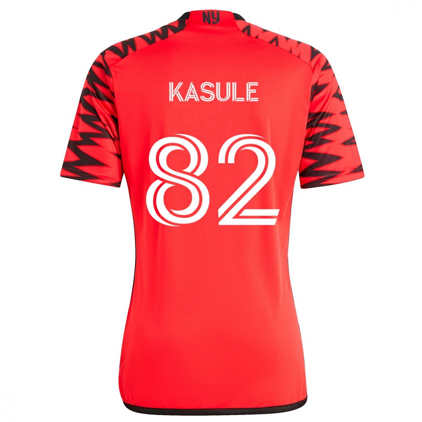 Kids Football Ibrahim Kasule #82 Red Black White Away Jersey 2024/25 T-Shirt Uk