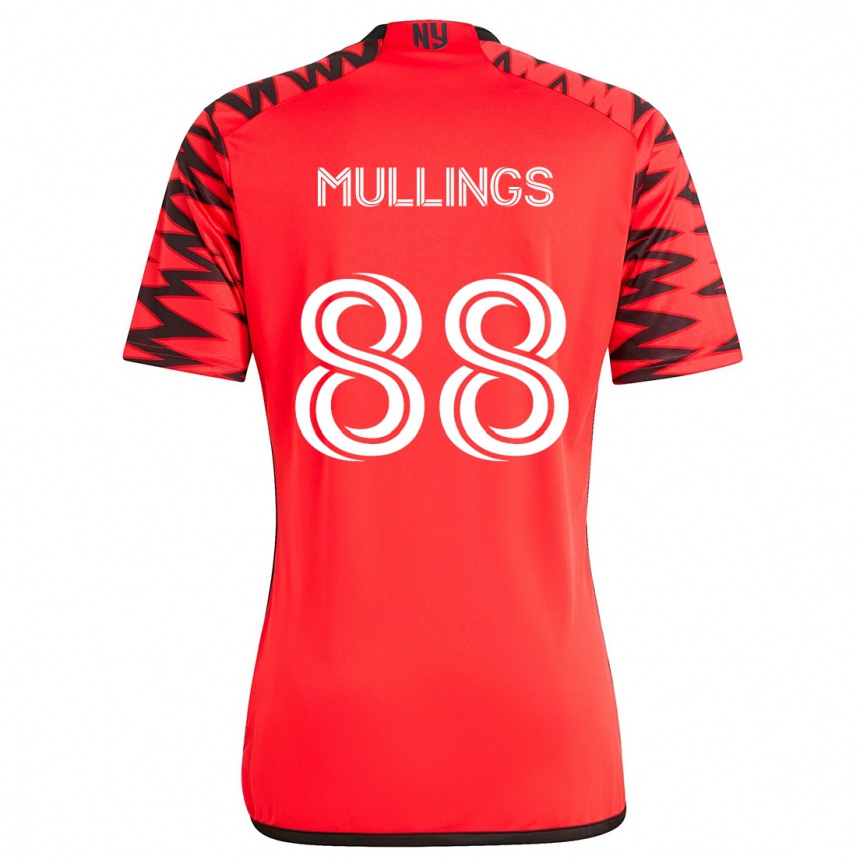 Kids Football O'vonte Mullings #88 Red Black White Away Jersey 2024/25 T-Shirt Uk