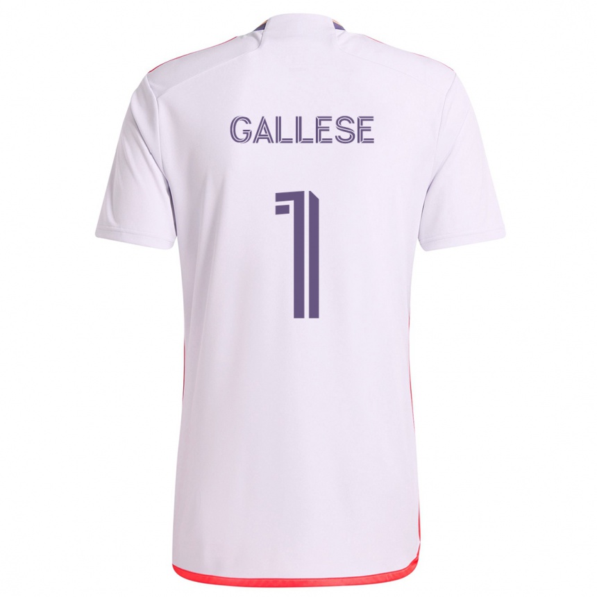 Kids Football Pedro Gallese #1 White Red Purple Away Jersey 2024/25 T-Shirt Uk