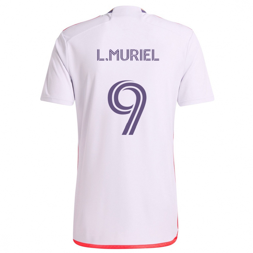 Kids Football Luis Muriel #9 White Red Purple Away Jersey 2024/25 T-Shirt Uk