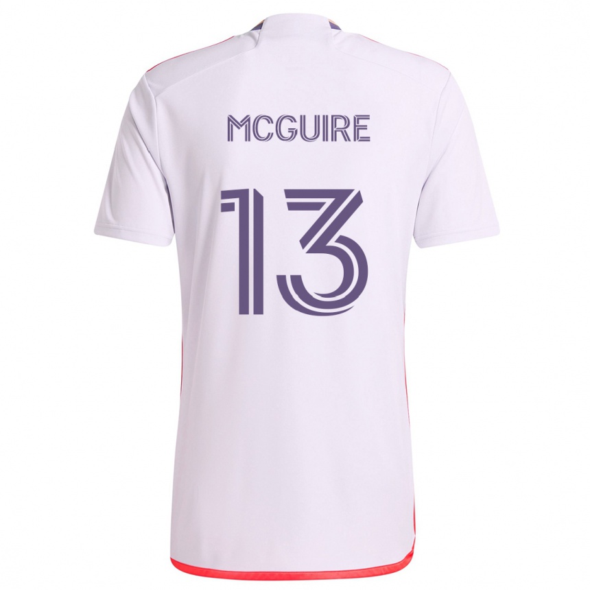 Kids Football Duncan Mcguire #13 White Red Purple Away Jersey 2024/25 T-Shirt Uk