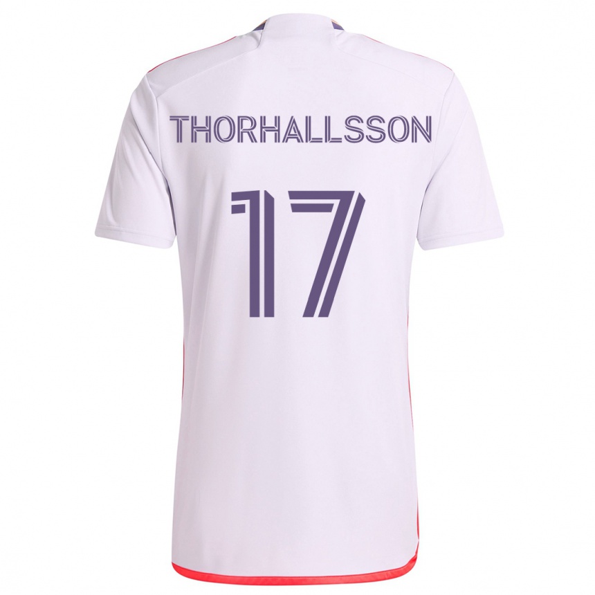 Kids Football Dagur Dan Thórhallsson #17 White Red Purple Away Jersey 2024/25 T-Shirt Uk