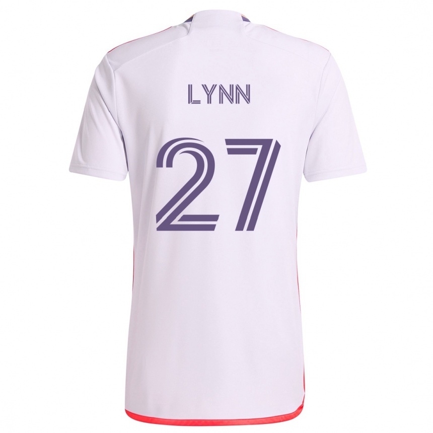 Kids Football Jack Lynn #27 White Red Purple Away Jersey 2024/25 T-Shirt Uk