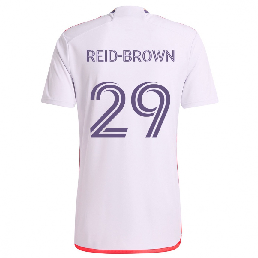 Kids Football Tahir Reid-Brown #29 White Red Purple Away Jersey 2024/25 T-Shirt Uk