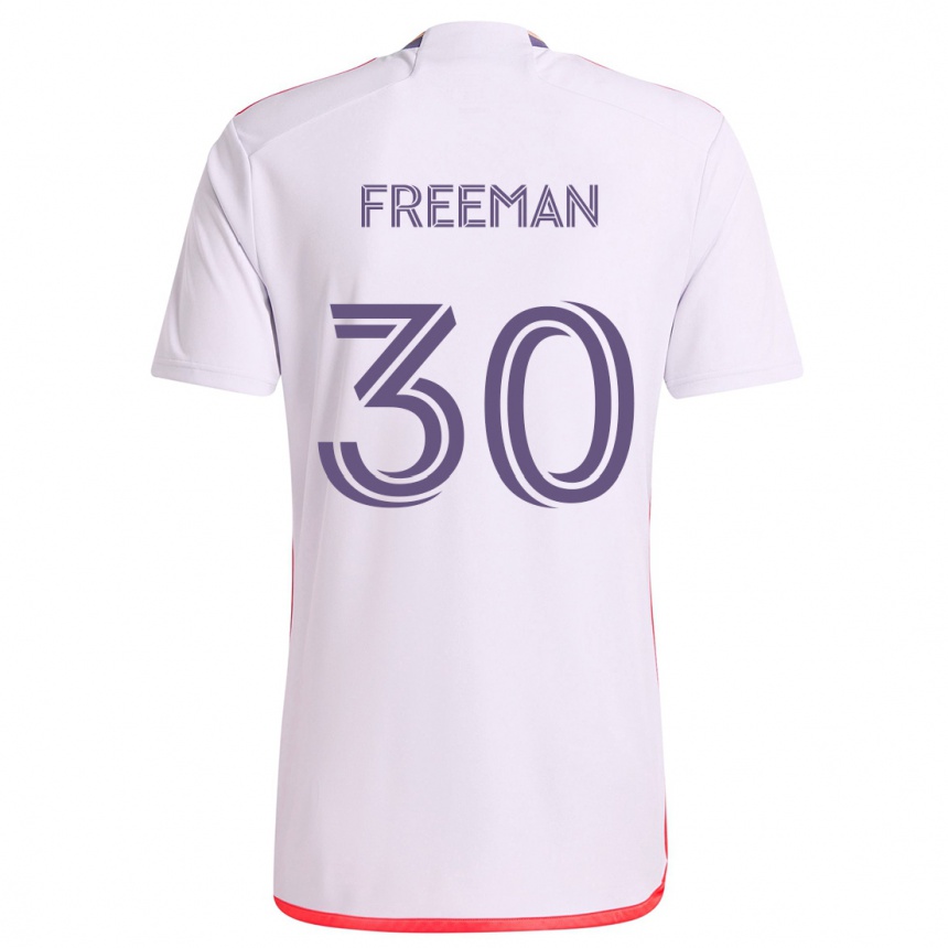 Kids Football Alex Freeman #30 White Red Purple Away Jersey 2024/25 T-Shirt Uk