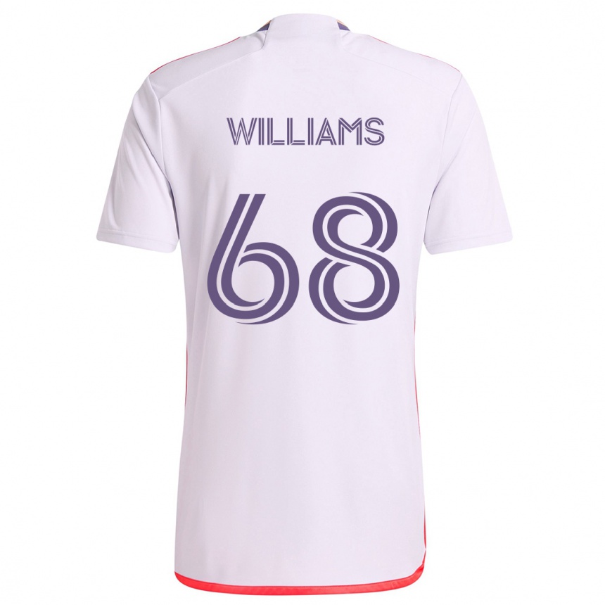 Kids Football Thomas Williams #68 White Red Purple Away Jersey 2024/25 T-Shirt Uk