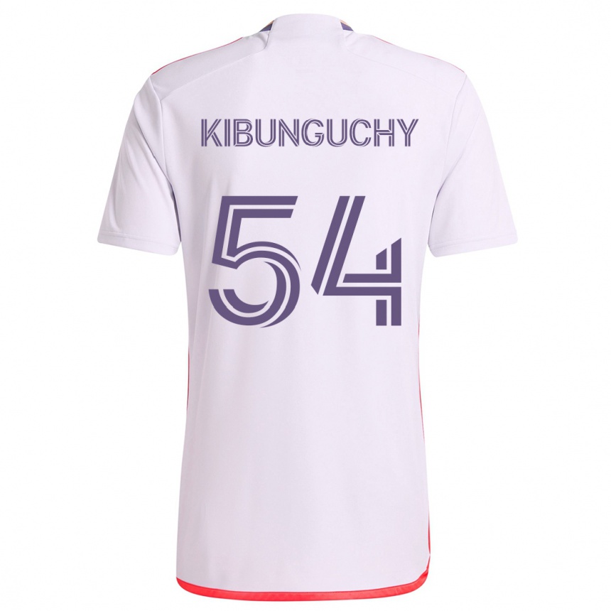 Kids Football Nabi Kibunguchy #54 White Red Purple Away Jersey 2024/25 T-Shirt Uk