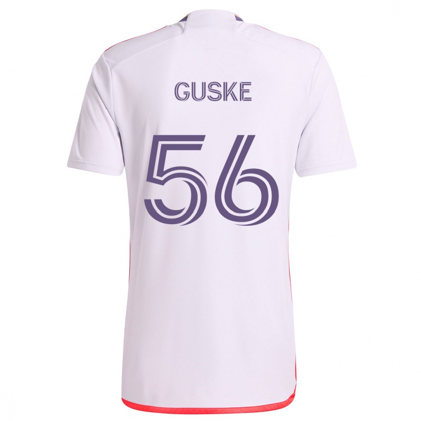 Kids Football Colin Guske #56 White Red Purple Away Jersey 2024/25 T-Shirt Uk