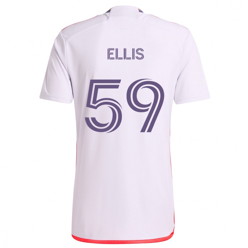 Kids Football Justin Ellis #59 White Red Purple Away Jersey 2024/25 T-Shirt Uk