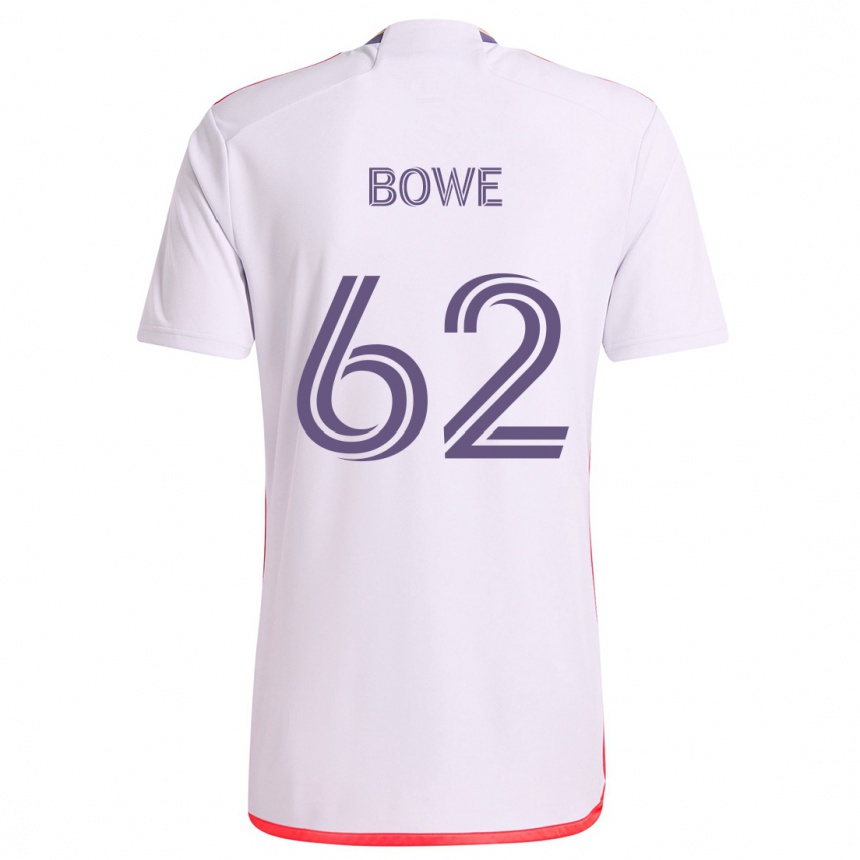 Kids Football Thomas Bowe #62 White Red Purple Away Jersey 2024/25 T-Shirt Uk