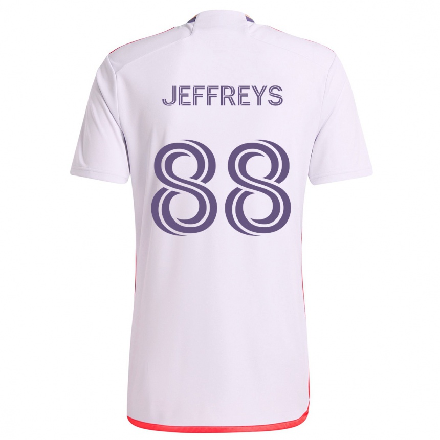 Kids Football Tj Jeffreys #88 White Red Purple Away Jersey 2024/25 T-Shirt Uk