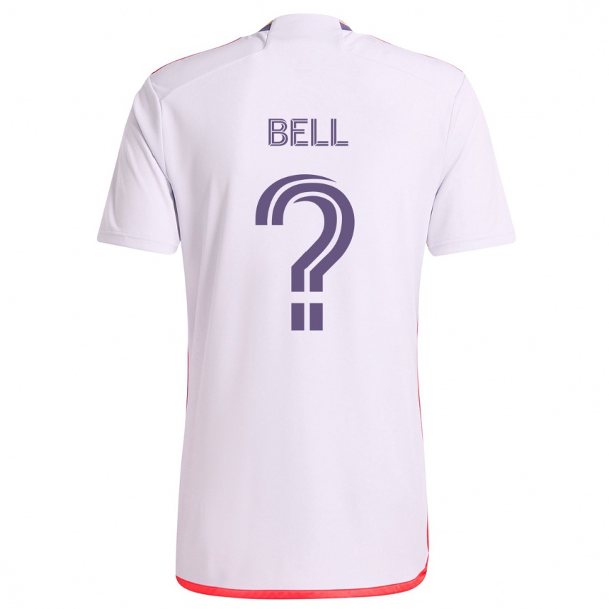 Kids Football Dominic Bell #0 White Red Purple Away Jersey 2024/25 T-Shirt Uk