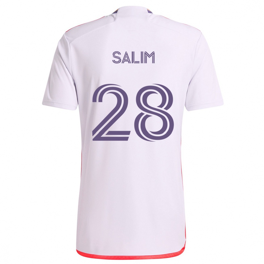 Kids Football Abdi Salim #28 White Red Purple Away Jersey 2024/25 T-Shirt Uk