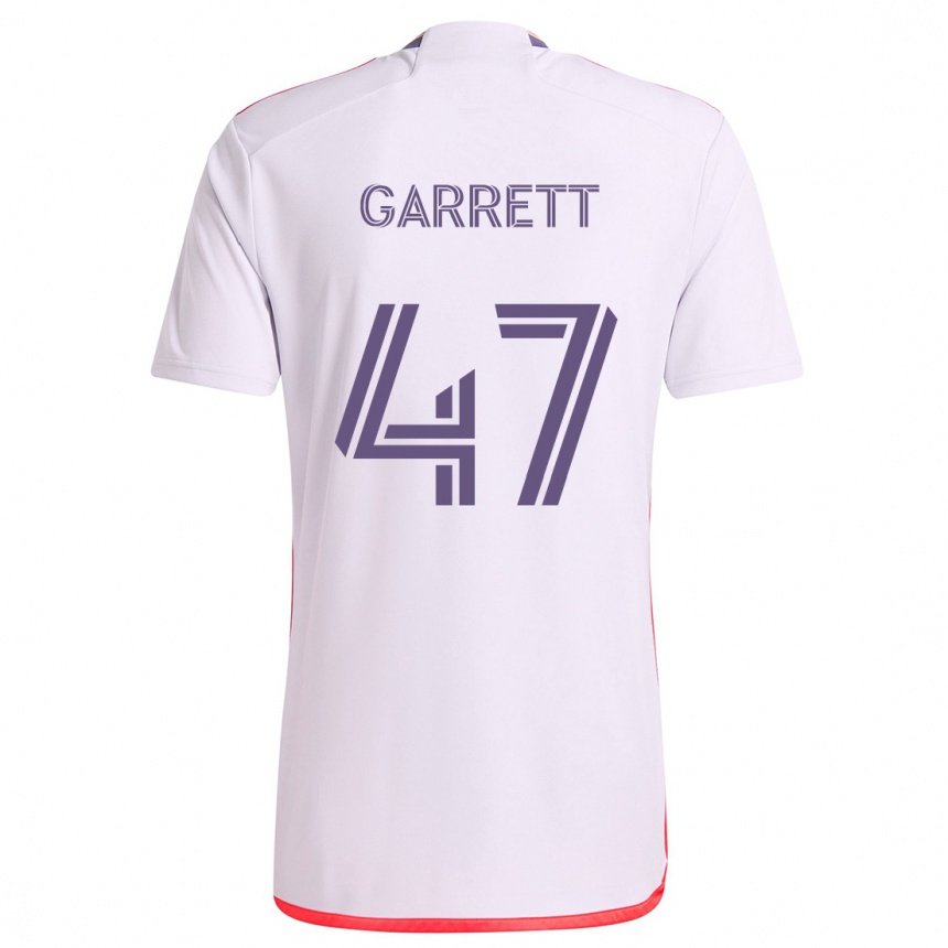 Kids Football Ian Garrett #47 White Red Purple Away Jersey 2024/25 T-Shirt Uk