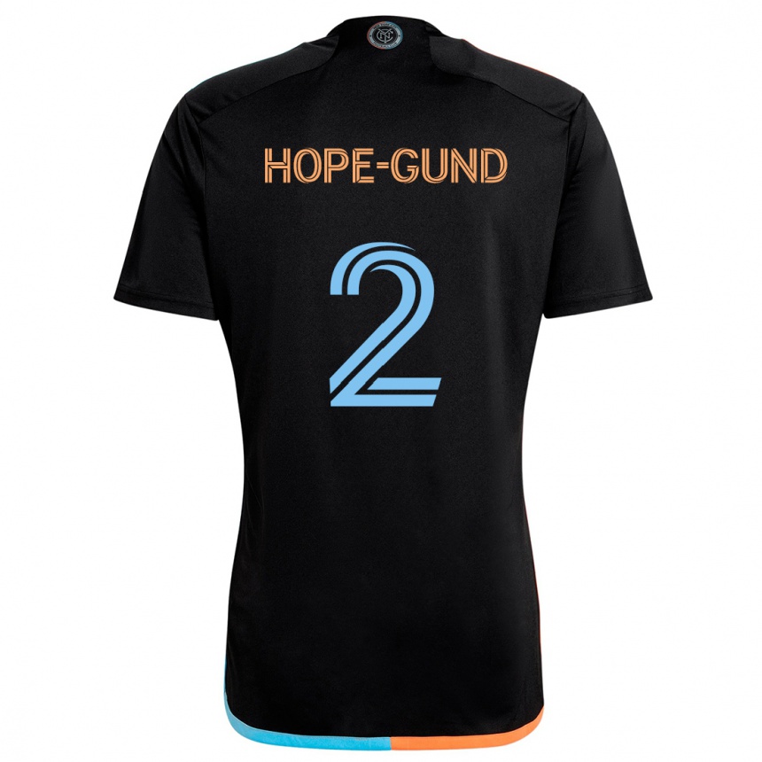 Kids Football Rio Hope-Gund #2 Black Orange Blue Away Jersey 2024/25 T-Shirt Uk