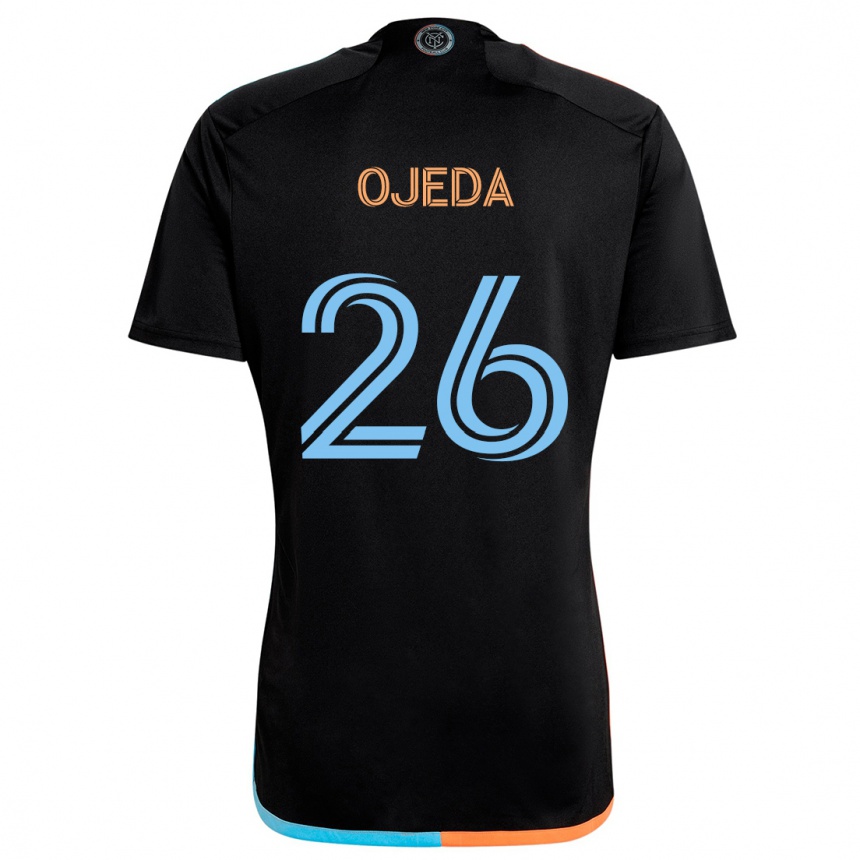 Kids Football Agustín Ojeda #26 Black Orange Blue Away Jersey 2024/25 T-Shirt Uk