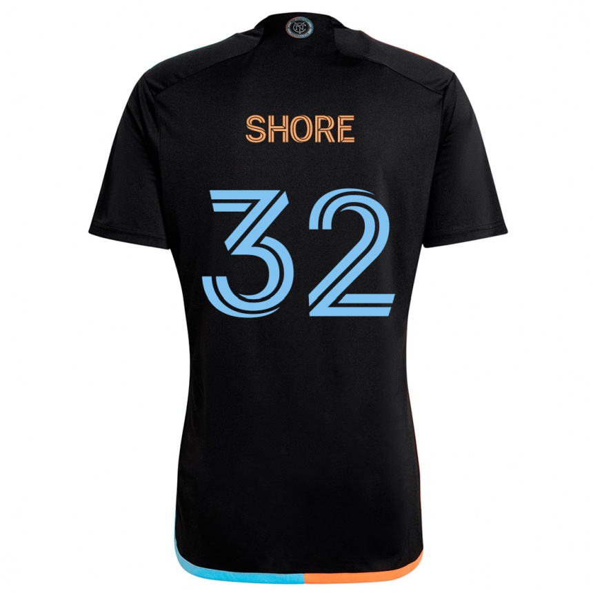 Kids Football Jonathan Shore #32 Black Orange Blue Away Jersey 2024/25 T-Shirt Uk