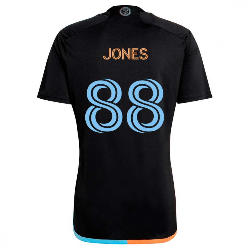 Kids Football Malachi Jones #88 Black Orange Blue Away Jersey 2024/25 T-Shirt Uk