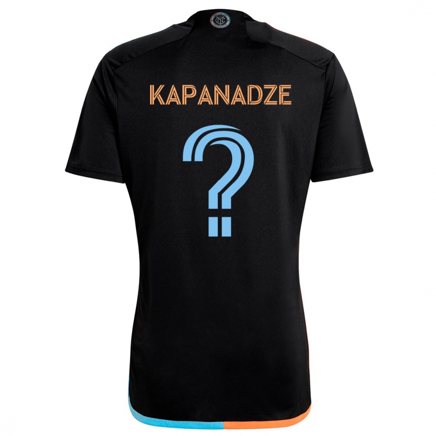 Kids Football Nicholas Kapanadze #0 Black Orange Blue Away Jersey 2024/25 T-Shirt Uk