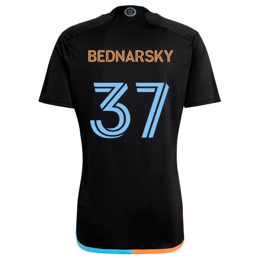 Kids Football Stevo Bednarsky #37 Black Orange Blue Away Jersey 2024/25 T-Shirt Uk