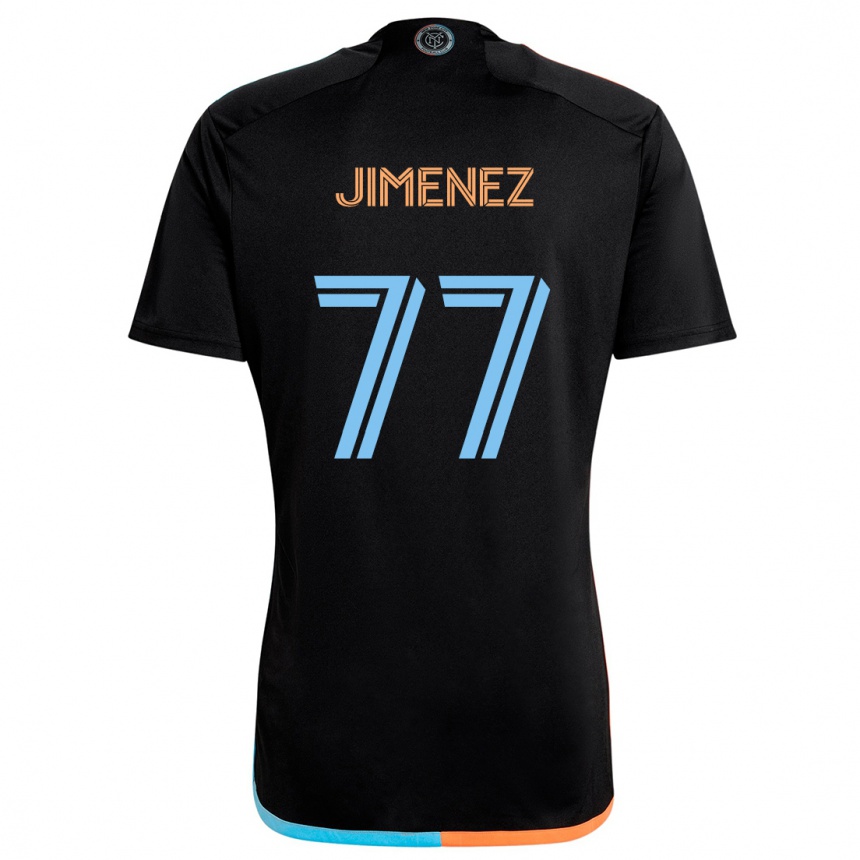 Kids Football Jonathan Jiménez #77 Black Orange Blue Away Jersey 2024/25 T-Shirt Uk