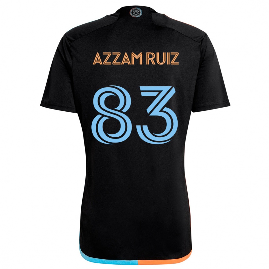 Kids Football Camil Azzam Ruiz #83 Black Orange Blue Away Jersey 2024/25 T-Shirt Uk