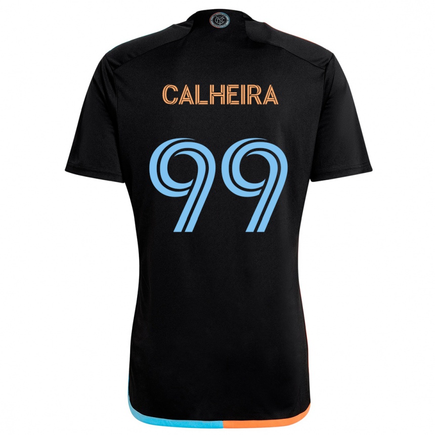 Kids Football Taylor Calheira #99 Black Orange Blue Away Jersey 2024/25 T-Shirt Uk