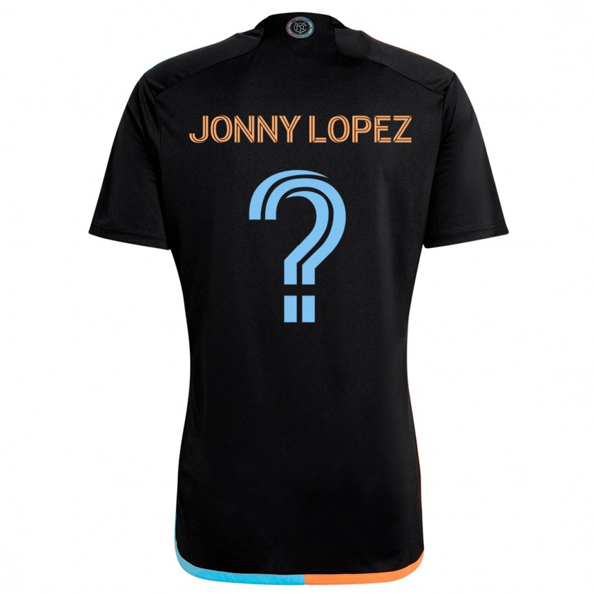 Kids Football Jonny Lopez #0 Black Orange Blue Away Jersey 2024/25 T-Shirt Uk