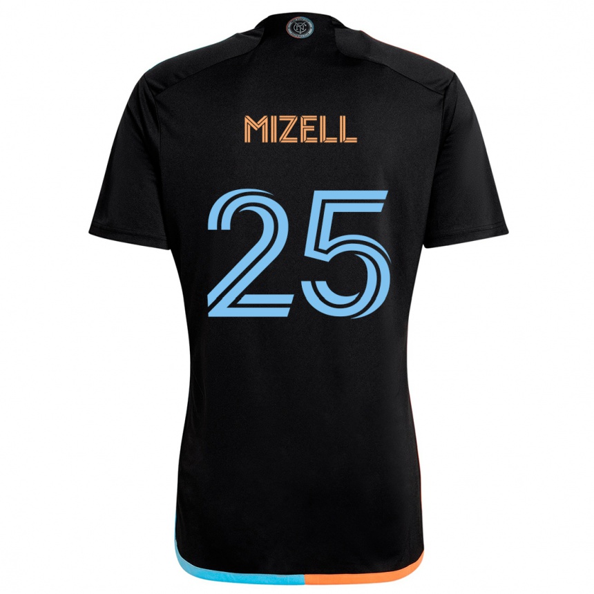 Kids Football Cody Mizell #25 Black Orange Blue Away Jersey 2024/25 T-Shirt Uk