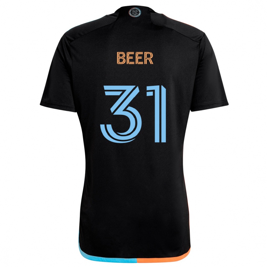 Kids Football Jack Beer #31 Black Orange Blue Away Jersey 2024/25 T-Shirt Uk