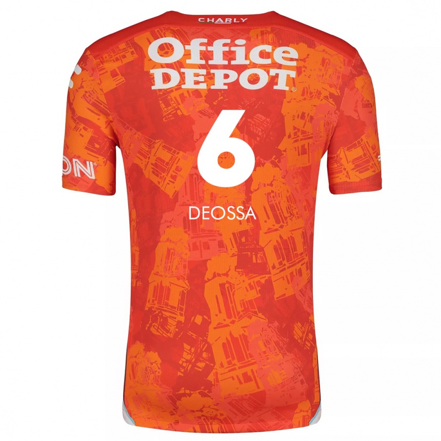 Kids Football Nelson Deossa #6 Orange White Away Jersey 2024/25 T-Shirt Uk