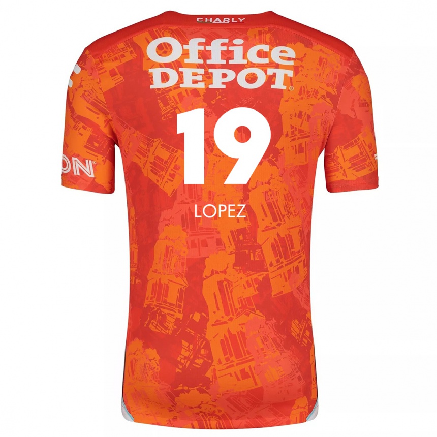 Kids Football Javier Eduardo López #19 Orange White Away Jersey 2024/25 T-Shirt Uk